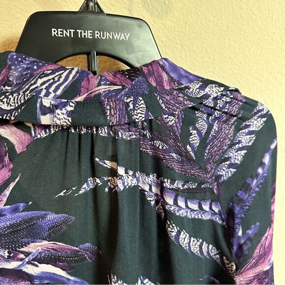 Just Cavalli | S |feather print vintage cavalli blouse long sleeve modest blouse - Picture 6 of 10